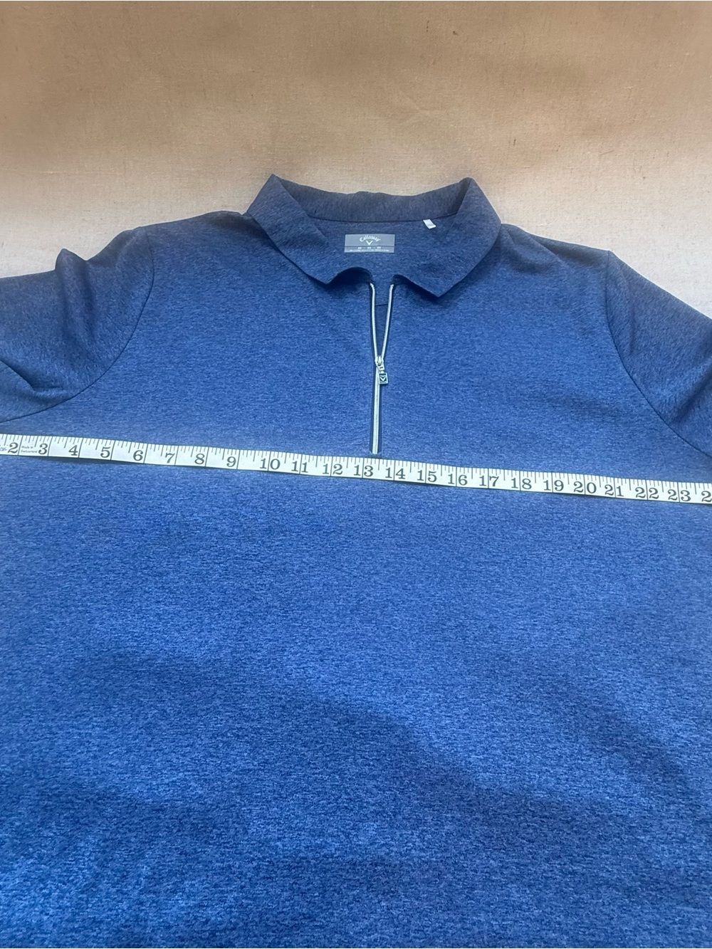 Callaway Heathered Navy Blue Zipper Golf Polo Shirt Top Plus Size 2X NWOT - Picture 8 of 12